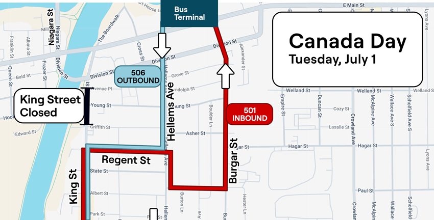 Bus detour map