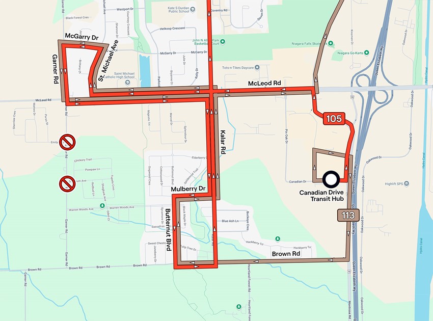 Map of Garner Rd Detour