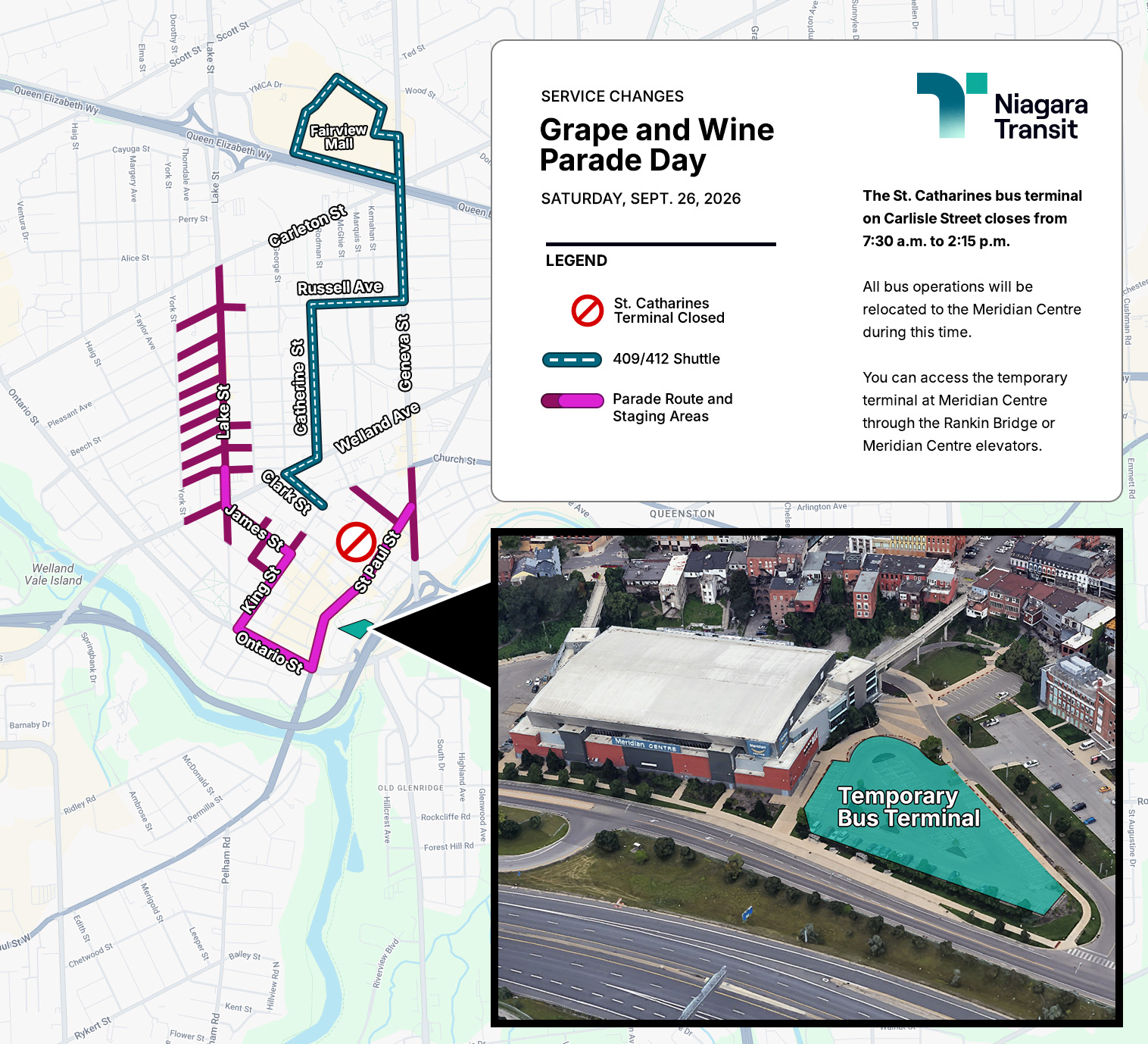 Image of Grape and Wine Grande Parade Transit Changes